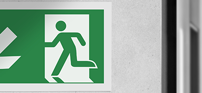 Essential safety signs in a commercial kitchen